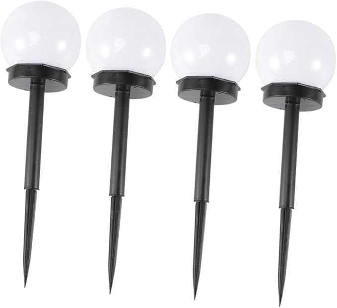 8pcs Solar Lawn Lights Outdoor Waterproof Garden Path Stake Lights Round Bulb Design for Yard Landscape Lighting