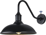 15 Inch Large Black Outdoor Gooseneck Barn Lights, from Dusk to Dawn Farmhouse Barn Lights, Galvanized + Painted | Lumora