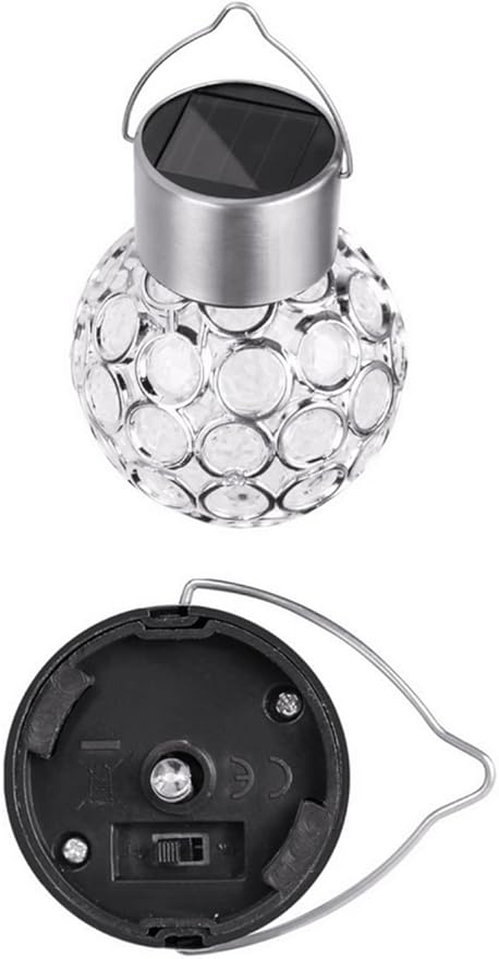 ansu Solar Light LED Lantern Outdoor Waterproof Hollow Small Light Chandelier Path Light (White)