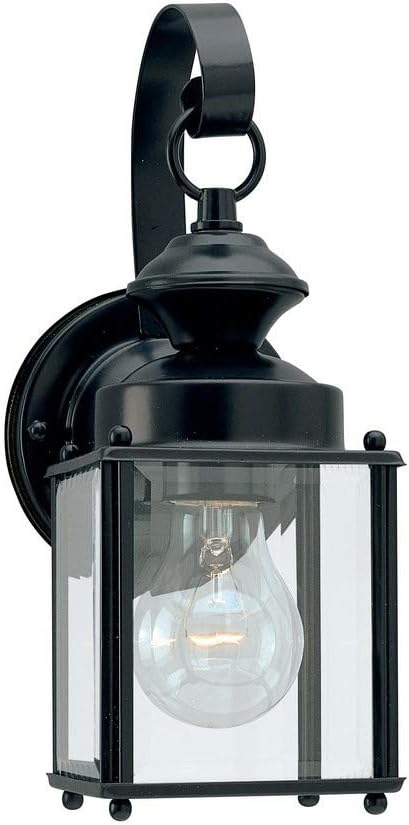 Generation Lighting 8456-12 Jamestowne Transitional One - Light Outdoor Wall Lantern Outside Fixture, Black Finish | Lumora