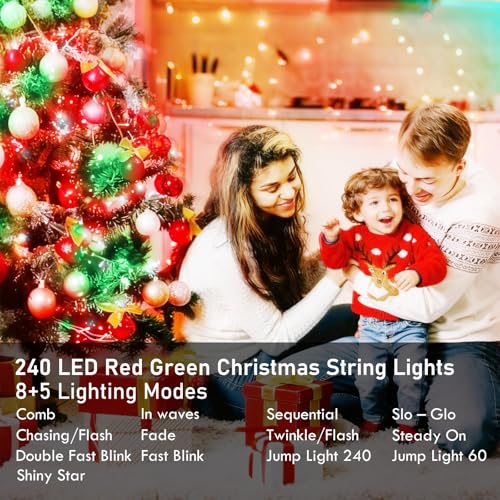 KAQ Connectable 240LED 88Ft String Lights, Christmas Lights Indoor Outdoor