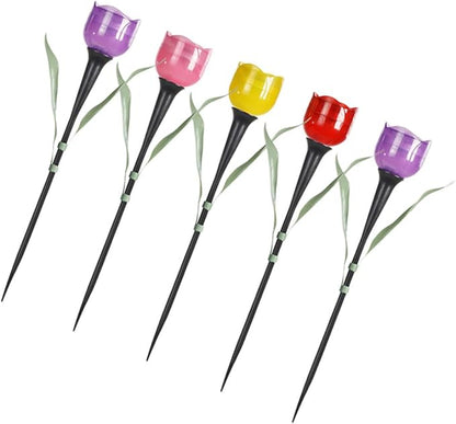 5Pcs Solar Tulip Lights Outdoor Garden Stake Lamp Solar Power Landscape Lighting Decorative LED Lights for Lawn Patio Backyard Holiday Decoration
