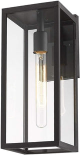 Bestshared Outdoor Wall Sconce Lights,15 Inch Exterior Wall Lantern with Clear Glass, Black Porch Sconce | Lumora