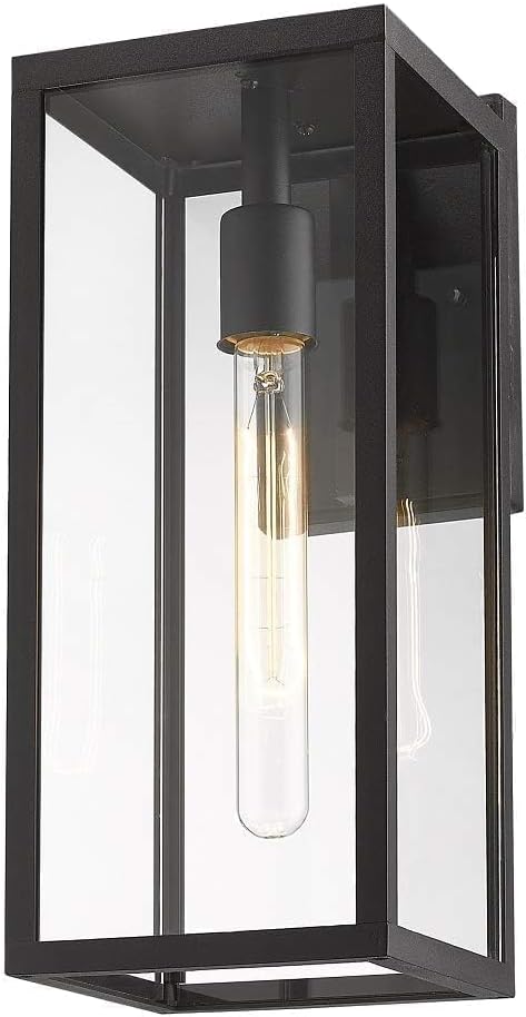 Bestshared Outdoor Wall Sconce Lights,15 Inch Exterior Wall Lantern with Clear Glass, Black Porch Sconce | Lumora