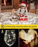 KNONEW 532FT 1600LED Green Wire Outdoor Fairy Lights Plug in Cool White