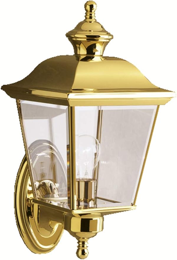 Kichler 9712PB Bay Shore Outdoor Wall 1-Light, Polished Brass, 14.5-Inch | Lumora