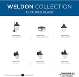 Progress Lighting Weldon Collection 1-Light Clear Seeded Glass Farmhouse Outdoor Small Wall Lantern Light Textured | Lumora