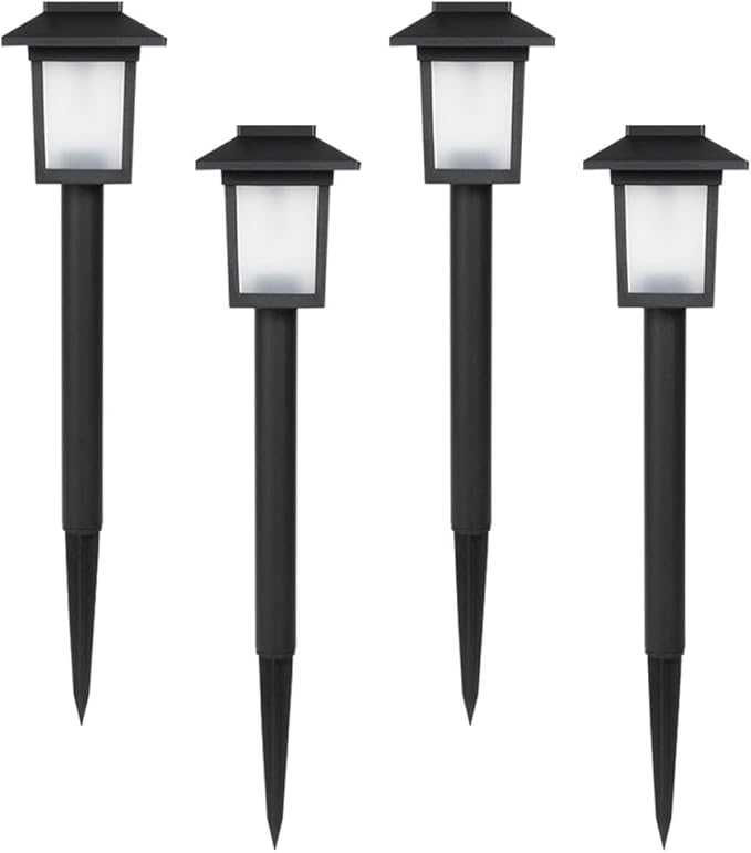 VILLCASE 4pcs Solar Yard Lights Waterproof LED Lawn Lamps Solar Power Outdoor Garden Ground Path Lights for Landscape Lighting