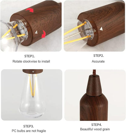 LED Pull Cord Light Bulb Portable Hanging Lantern Battery Operated for Indoor Outdoor Camping Room Decoration Party Wedding BBQ's Garden Decorative