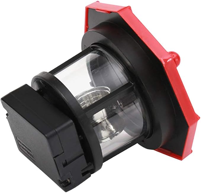 Lighthouse, Solar Powered LED Rotating, Waterproof, Outdoor Decorative Light for Garden, Yard, Patio, 11x10.5 cm, Red