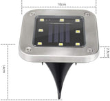 Solar Ground Lights 8 LED Disk Light Solar Powered Outdoor in-Ground Lights for Outdoor Garden Lawn Yard Walkway | Lumora