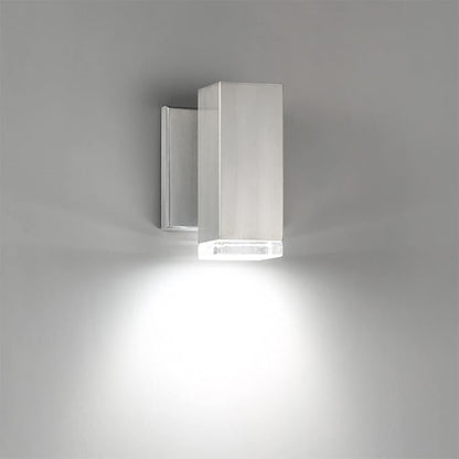 WAC Lighting dweLED, Block 1 Light LED Indoor and Outdoor Wall Light 3000K in Brushed Aluminum