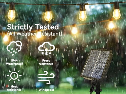 Aoxun 72FT LED Outdoor String Lights with 26 Edison Shatterproof Bulbs(2 Spare), Waterproof Hanging Lights for Gazebo, Porch, Deck, Garden, Backyard