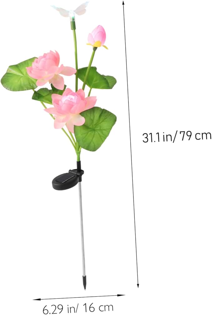 HANABASS Color Changing Solar Lotus Lights Dragonfly Waterproof LED Garden Decor for Outdoor Lighting Solar Pathway Lights for Landscape Decoration