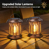 Solar Lanterns Outdoor Waterproof Lights, Built-in Hook Bright Lanterns