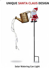 Christmas Solar Santa Watering Can Lights - Outdoor Garden Decor, Waterproof LED Pathway Patio Lights for Holiday | Lumora