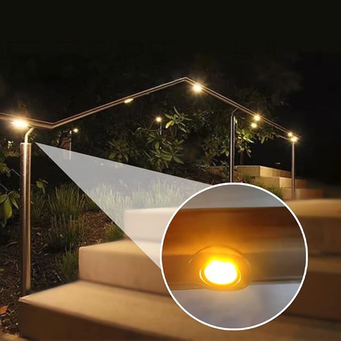 LED Deck Handrail Light 10-Pack, Low Voltage DC 12 Volts Recessed Stair Handrail Lighting,IP68 Waterproof Outdoor | Lumora