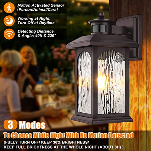 FILIYANO Motion Sensor Outdoor Wall Light Fixture, Oil Rubbed Bronze, 1Pack