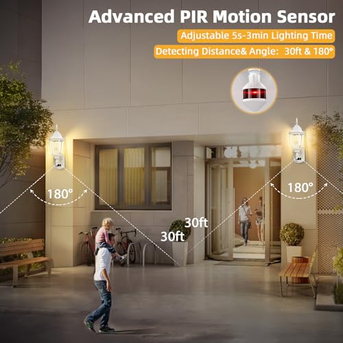 Lamomo Motion Sensor Outdoor Wall Lights Fixtures, 2-Pack Porch Lamp, White