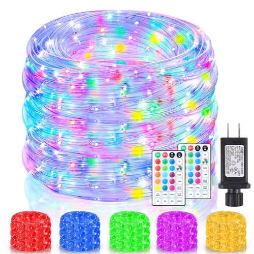 Nazuwke 132Ft Rope Lights for Outside, Waterproof 18 Colors with Remotes