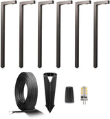 Gardenreet Brass Low Voltage Path Lighting Kit (6 Pack Path Lights) with 100 Feet Cable and 30Pack Wire Connectors | Lumora