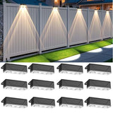 Solar Fence Lights Outdoor, 12 Pack Black Fence Lights Solar Powered