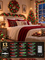Connectable 100LED 43FT Red and Green Christmas String Lights Indoor