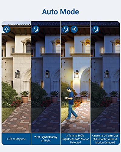 DEWENWILS Motion Sensor Outdoor Wall Lights, Dusk to Dawn Farmhouse Light