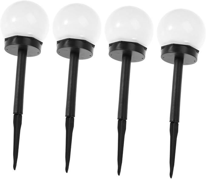 4pcs Solar Lawn Ground Plug Lights Waterproof Outdoor Courtyard Solar Garden Lights Warm White for Landscape Pathway Decoration