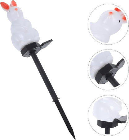 SUPVOX Easter Solar Rabbit Floor Lamp Solar-Powered Decorative Garden Light with Ground Stake Waterproof Outdoor Yard Lighting for Festive Atmosphere