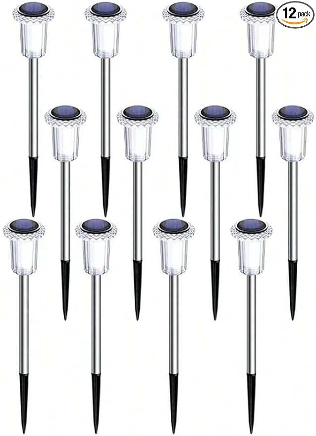 Solar Pathway Lights Outdoor – Waterproof Warm White LED Landscape Lighting for Yard, Garden, Driveway, Walkway, Patio, Lawn, Path (12)