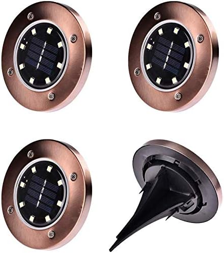 8 LED Solar Ground Lights Solar Powered Disk Lights Outdoor Solar Garden Path Lights for Lawn Pathway Yard Driveway | Lumora