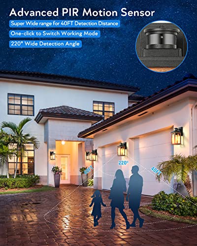 VIANIS Motion Sensor Outdoor Light, Dusk to Dawn Outdoor Lighting for House