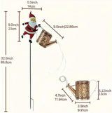 Christmas Solar Santa Watering Can Lights - Outdoor Garden Decor, Waterproof LED Pathway Patio Lights for Holiday | Lumora