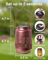 Solar Lanterns Outdoor Waterproof Hummingbird Elegant Garden Decor Birthday Gifts for Women Mom Grandma Sister Metal Hanging Solar Lights Outside Gardening Decorations for Backyard, Patio, Lawn, Porch