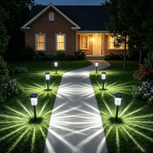 Solar Pathway Lights Outdoor, 12H 12 Pack Solar Garden Lights