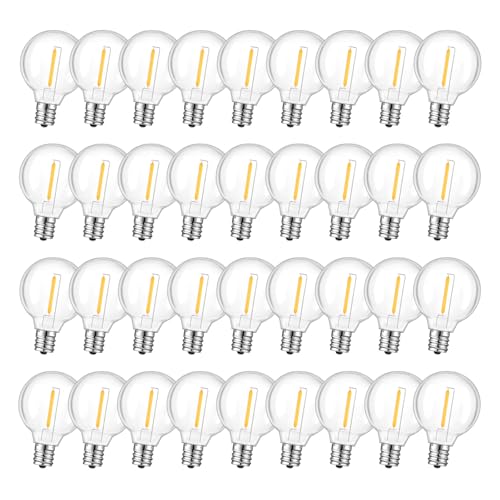 GvvooHome 36 Pack LED G40 Replacement Bulbs for String Lights, Warm White