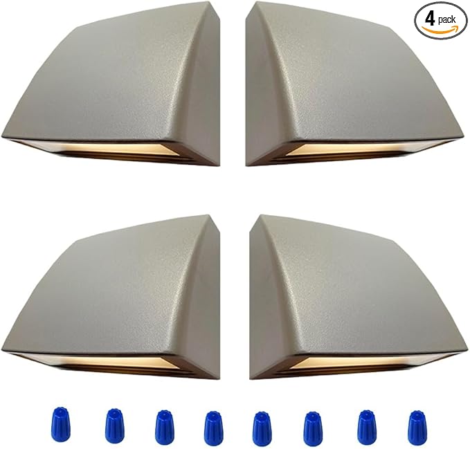 Low Voltage Landscape Lighting Deck LED Lights,Outdoor Stair Light Railing Fence Post Lights Cast Aluminum 5W 12-24V Weatherproof Bronze Finish 4 Packs