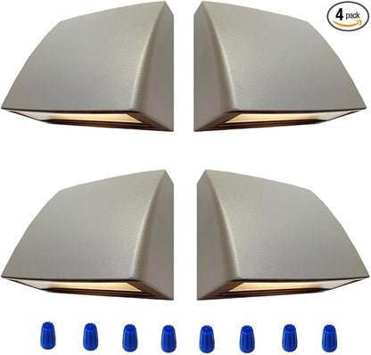 Low Voltage Landscape Lighting Deck LED Lights,Outdoor Stair Light Railing Fence Post Lights Cast Aluminum 5W 12-24V Weatherproof Bronze Finish 4 Packs
