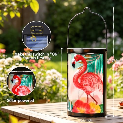 MUMTOP Flamingo Solar Lantern Outdoor Waterproof Hanging Garden Light