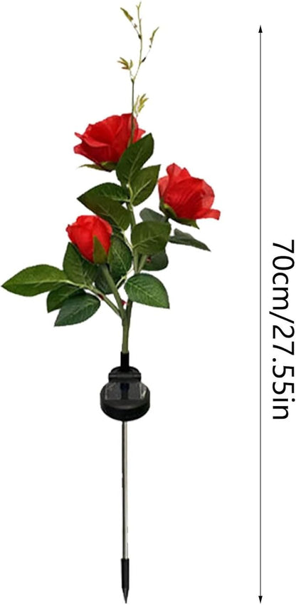 Solar Garden Lights,Solar Flowers Outdoor Waterproof with Rose, Garden Lights Solar Powered Waterproof, Solar Flower Lights, Solar Lights for Outside Garden Patio Yard Decorations (Pink)