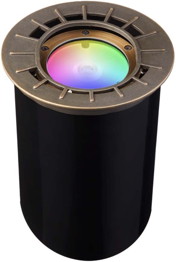 VOLT 12V Waterproof IP68 Color Changing RGBW LED Brass Well Light (Bronze) with Remote Control for Low Voltage | Lumora