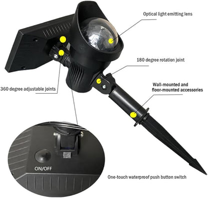 6500k,Solar Warm White Spot Lights Outdoor 2PK, Solar Powered LED 2800K Landscape Lighting Low Voltage IP65 Waterproof Auto On/Off Spotlights for Outside Garden Yard Landscape