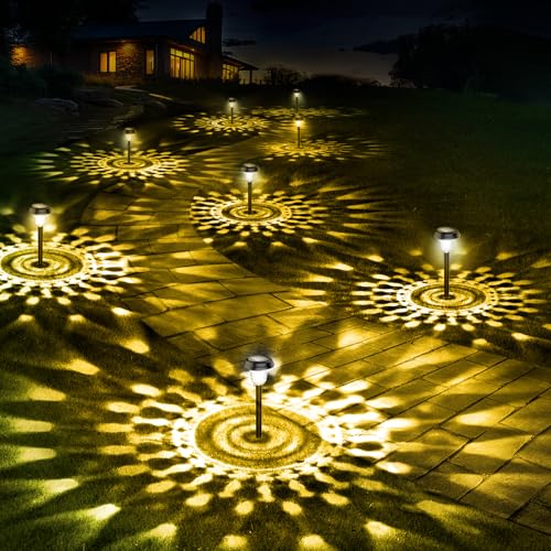 10 Pack Ultra Bright Solar Lights Outdoor Waterproof, from Dusk to Dawn Up to 12H Outdoor Solar Lights, Auto On/Off Solar Powered Garden Pathway Lights, Landscape Lighting Decorative for Yard, Patio