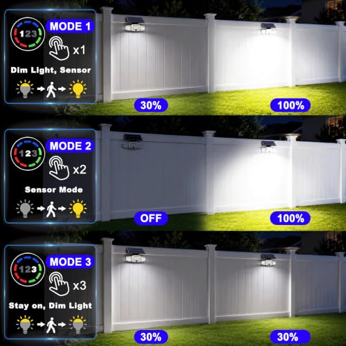 Solar Lights Outdoor Waterproof - Dual Motion Sensors & Rechargeable Battery, 3 Charging Methods Solar Flood Lights, Smart Display LED Security Lights for Garage, Porch, Patio, Yard