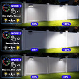 Solar Lights Outdoor Waterproof - Dual Motion Sensors & Rechargeable Battery, 3 Charging Methods Solar Flood Lights, Smart Display LED Security Lights for Garage, Porch, Patio, Yard