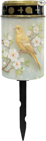 Yellow Hummingbird Solar Light Outdoor Waterproof Lantern Walkway Solar Powered Flameless Candle Led Light Solar | Lumora