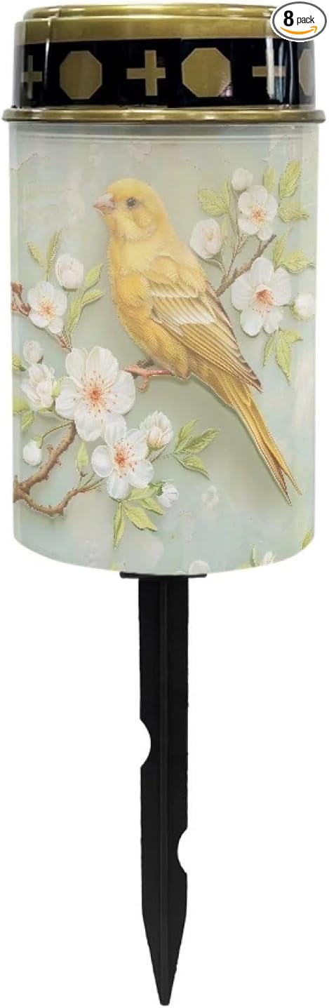 Yellow Hummingbird Solar Light Outdoor Waterproof Lantern Walkway Solar Powered Flameless Candle Led Light Solar | Lumora