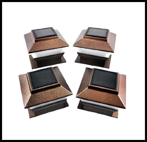 8-Pack Solar Copper Finish Fence Post Cap Lights With 1 Big White 10mm LED
