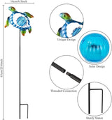 Solar Garden Lights Outdoor 2 Pack,Metal Decorative Stake Solar Lights Blue Sea Turtle Decor for | Lumora